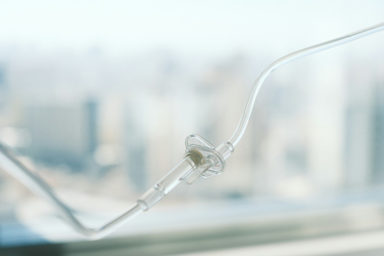 IV drip line at a wellness clinic